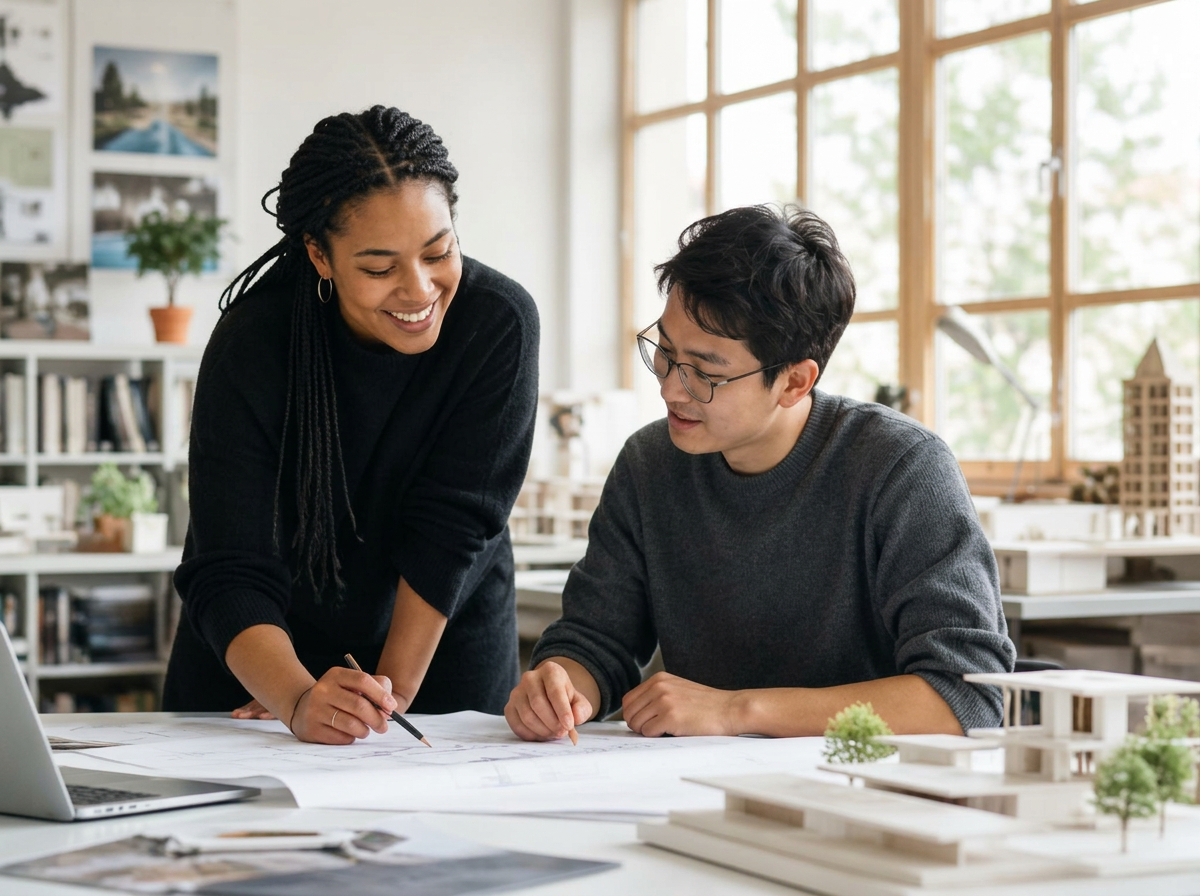 Deux professionnels travaillent ensemble dans un atelier